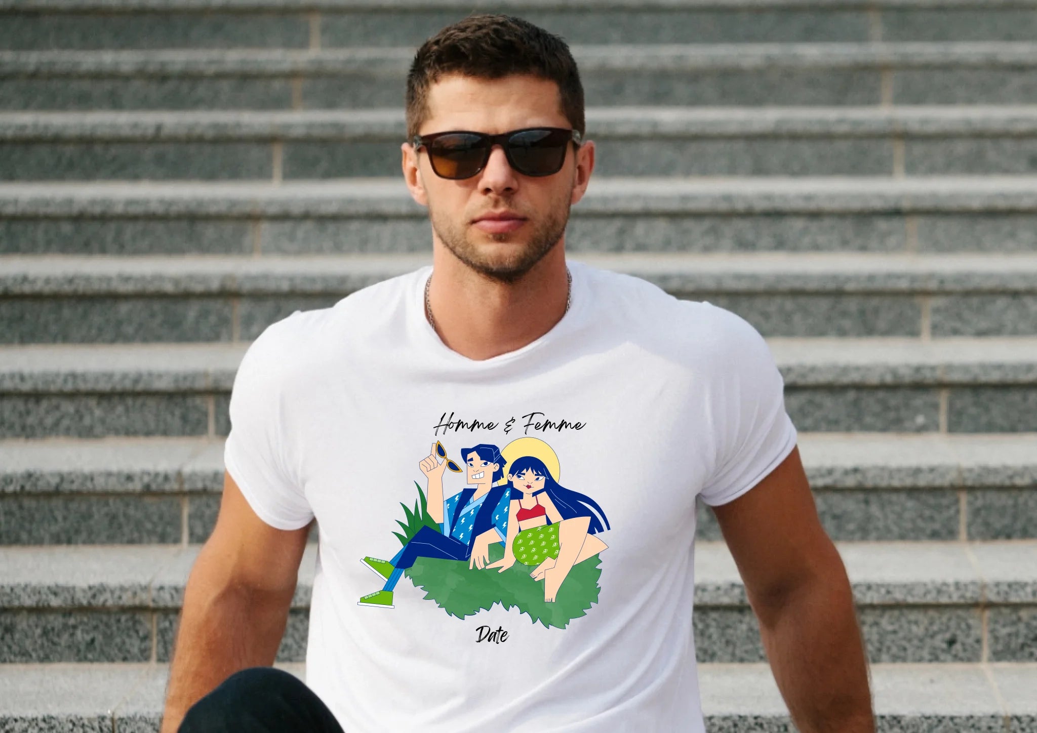 "H & F" impression poitrine